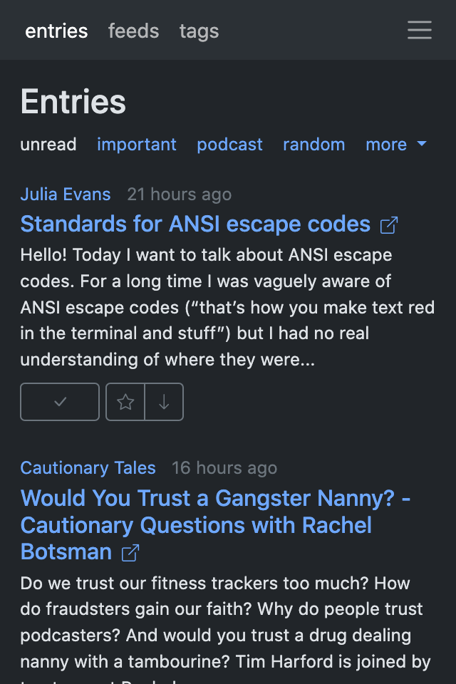 main page (dark mode)