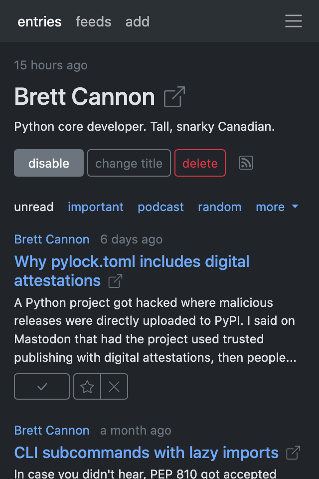 feed page (dark mode)