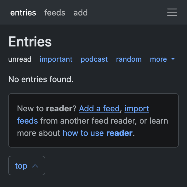 new user / empty state